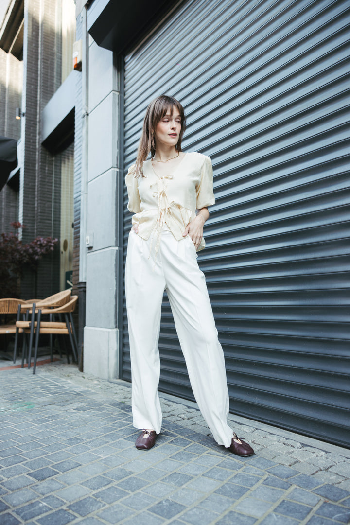 Ecru Summer Flow Trousers