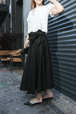 Load image into Gallery viewer, Black Wrap Detail Skirt