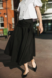 Black Wrap Detail Skirt