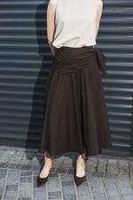 Load image into Gallery viewer, Brown Wrap Detail Skirt