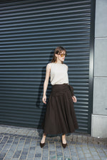 Load image into Gallery viewer, Brown Wrap Detail Skirt