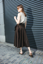 Load image into Gallery viewer, Brown Wrap Detail Skirt