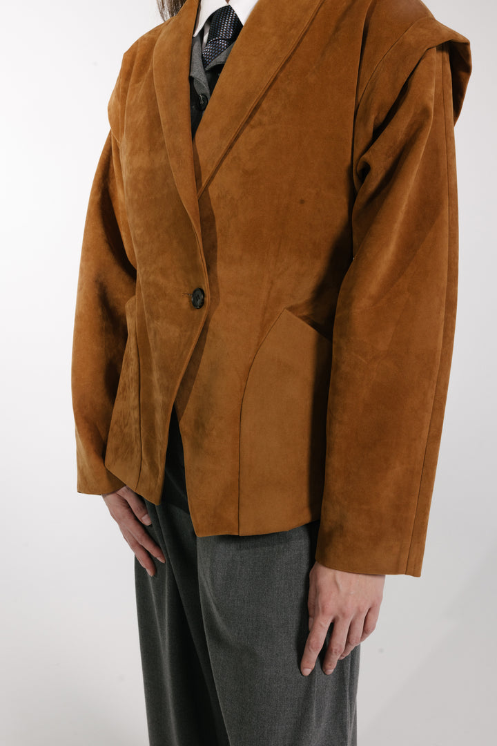 Tailored Faux Suede Blazer