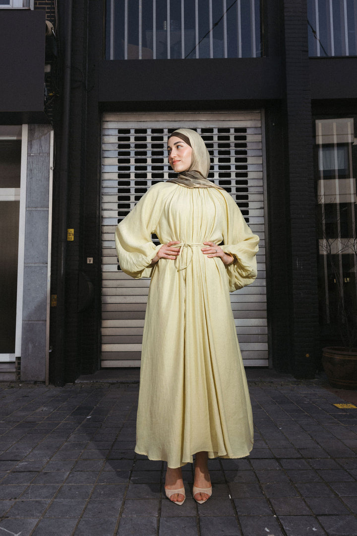 Lined Modal Dress with Round Neck