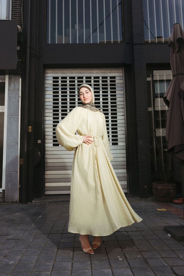 Lined Modal Dress with Round Neck