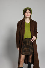 Load image into Gallery viewer, Long Faux Suede Trench Coat