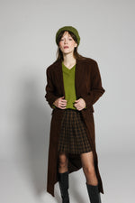 Load image into Gallery viewer, Long Faux Suede Trench Coat