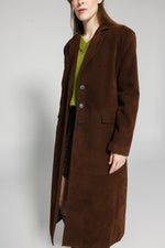Load image into Gallery viewer, Long Faux Suede Trench Coat