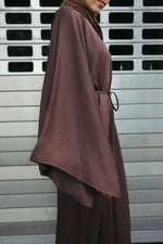 Load image into Gallery viewer, Satin Abaya Dress – Brown