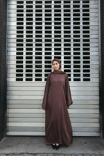 Load image into Gallery viewer, Satin Abaya Dress – Brown