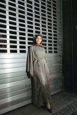 Load image into Gallery viewer, Satin Abaya Dress – Khaki
