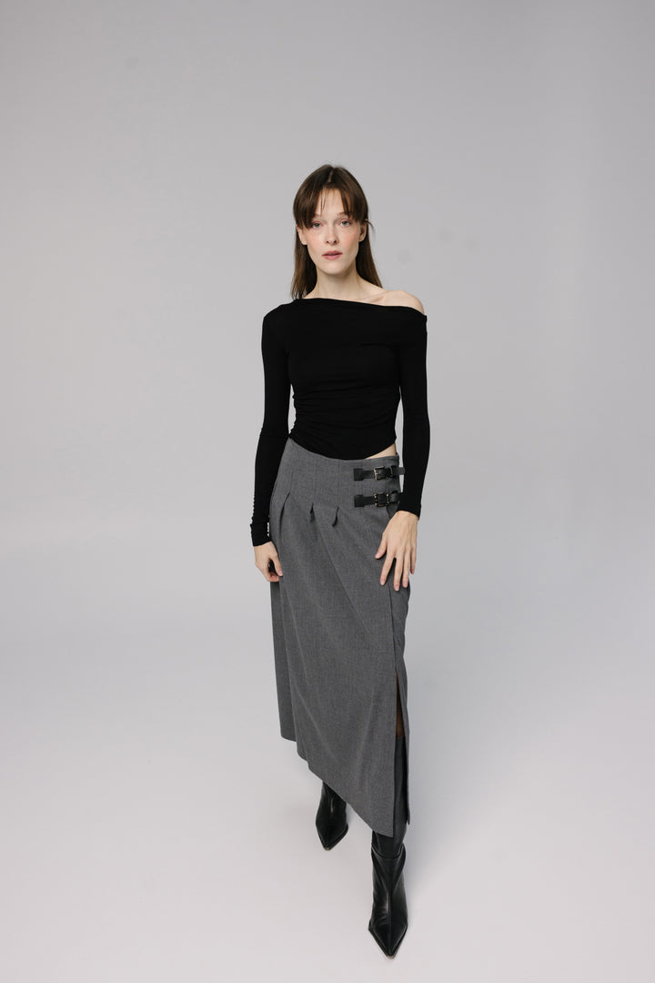 Midi Skirt with Side Slit