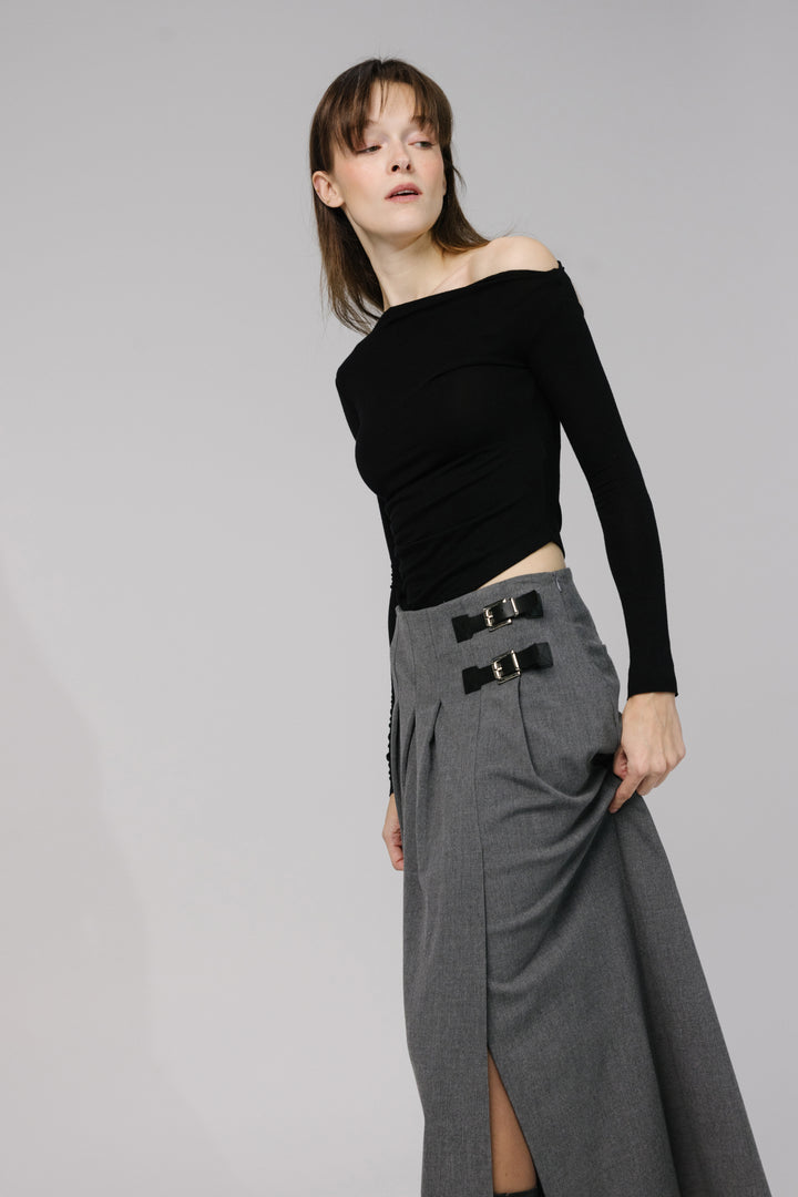 Midi Skirt with Side Slit