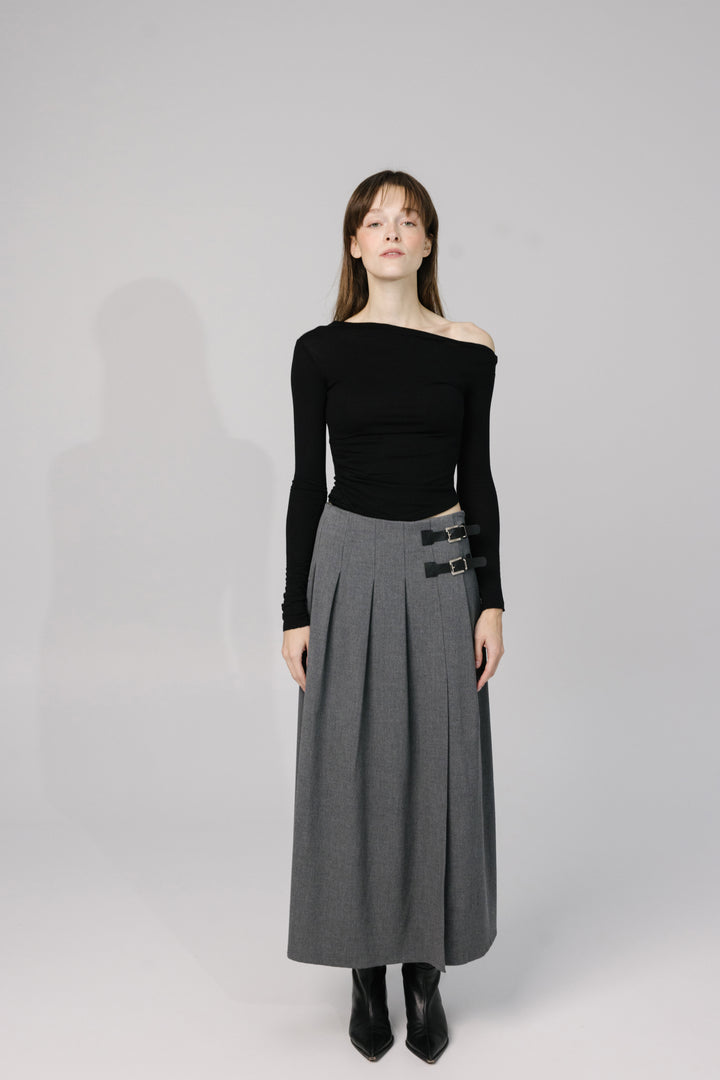 Midi Skirt with Side Slit