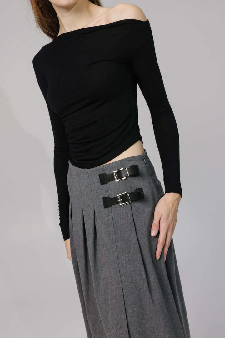 Midi Skirt with Side Slit