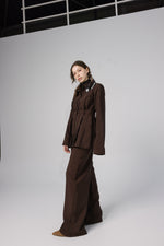 Load image into Gallery viewer, Brown Belted Two-Piece Set