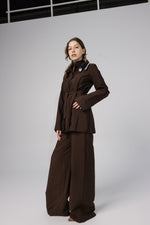 Load image into Gallery viewer, Brown Belted Two-Piece Set