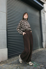 Load image into Gallery viewer, Plaid Shirt with High Collar