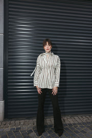 Tailored Poplin Shirt – Butter Yellow & Brown Stripe