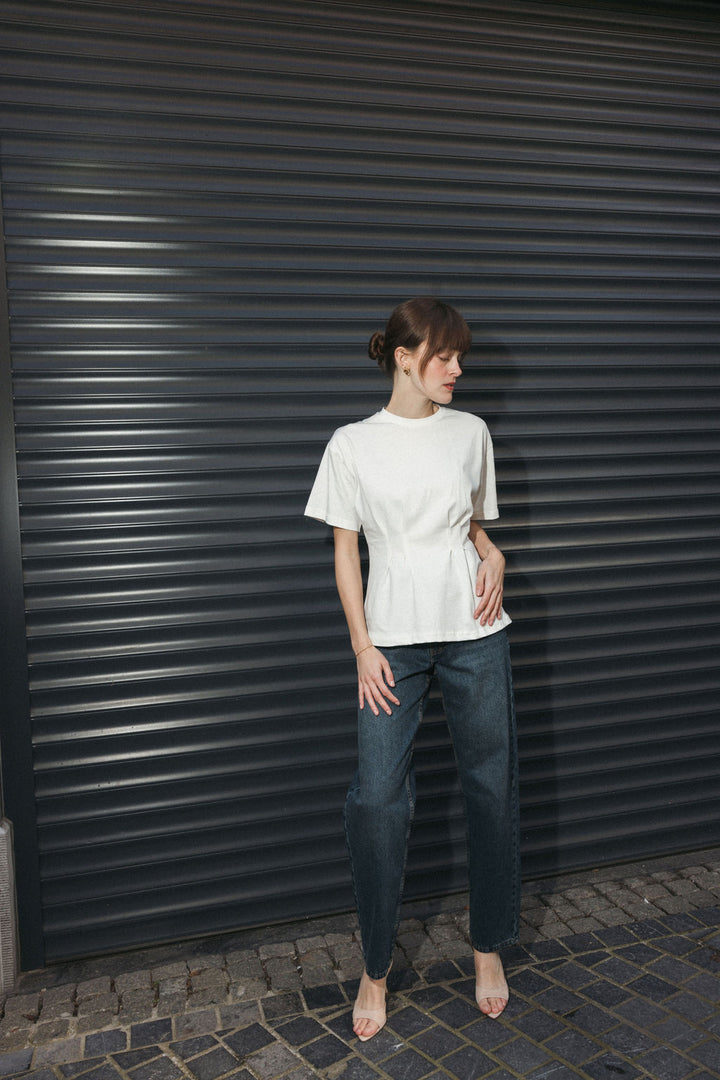 Tailored Waist T-Shirt – White
