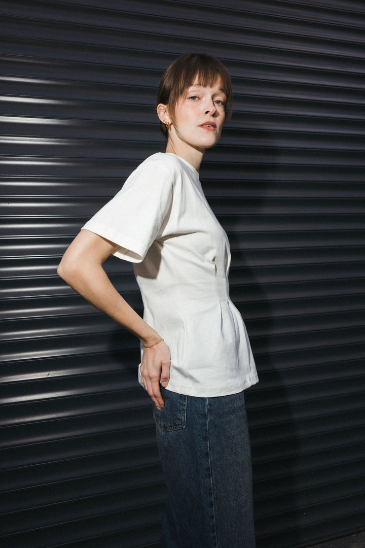 Tailored Waist T-Shirt – White
