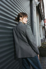 Load image into Gallery viewer, High Collar Blazer - Grey