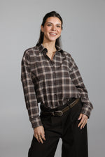 Load image into Gallery viewer, Plaid Cotton Shirt – Beige/Brown