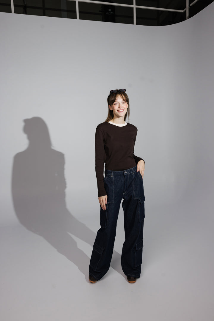 Fine-Knit Linen Sweater with Crew Neck
