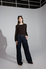 Load image into Gallery viewer, Dark Blue Cargo Jeans