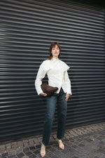 Load image into Gallery viewer, Shirt with Scarf Detail – White