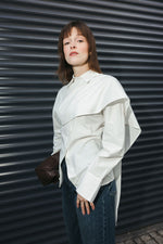 Load image into Gallery viewer, Shirt with Scarf Detail – White