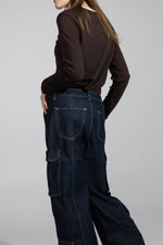 Load image into Gallery viewer, Dark Blue Cargo Jeans