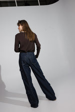 Load image into Gallery viewer, Dark Blue Cargo Jeans
