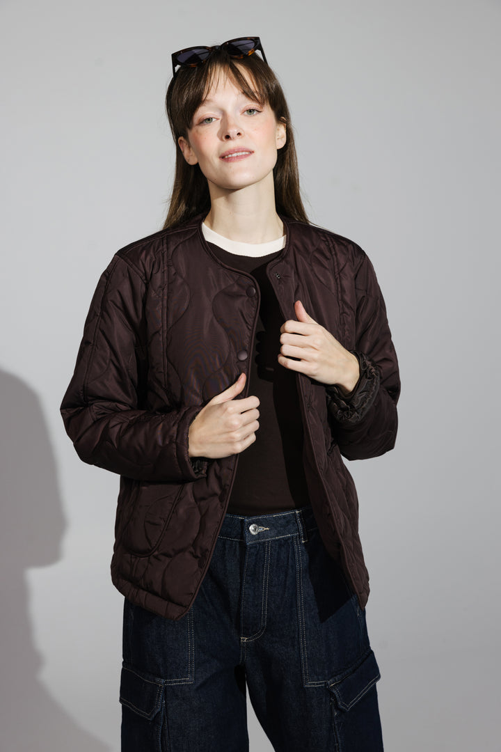 Brown Quilted Jacket