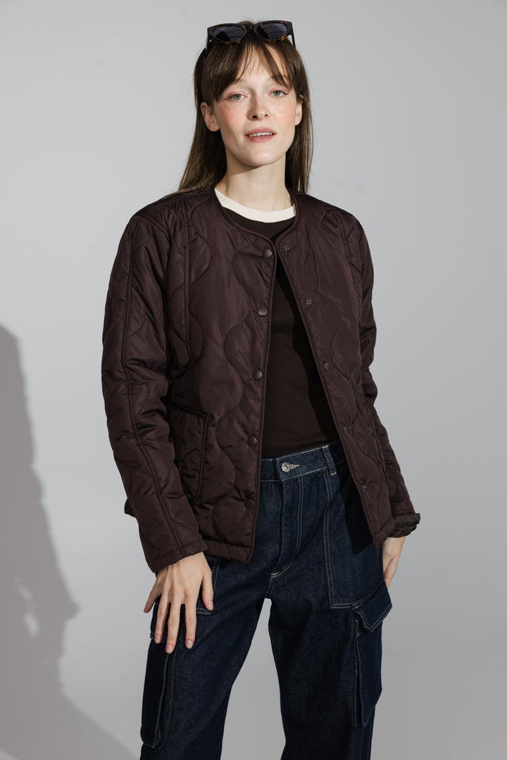 Brown Quilted Jacket