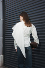 Load image into Gallery viewer, Shirt with Scarf Detail – White
