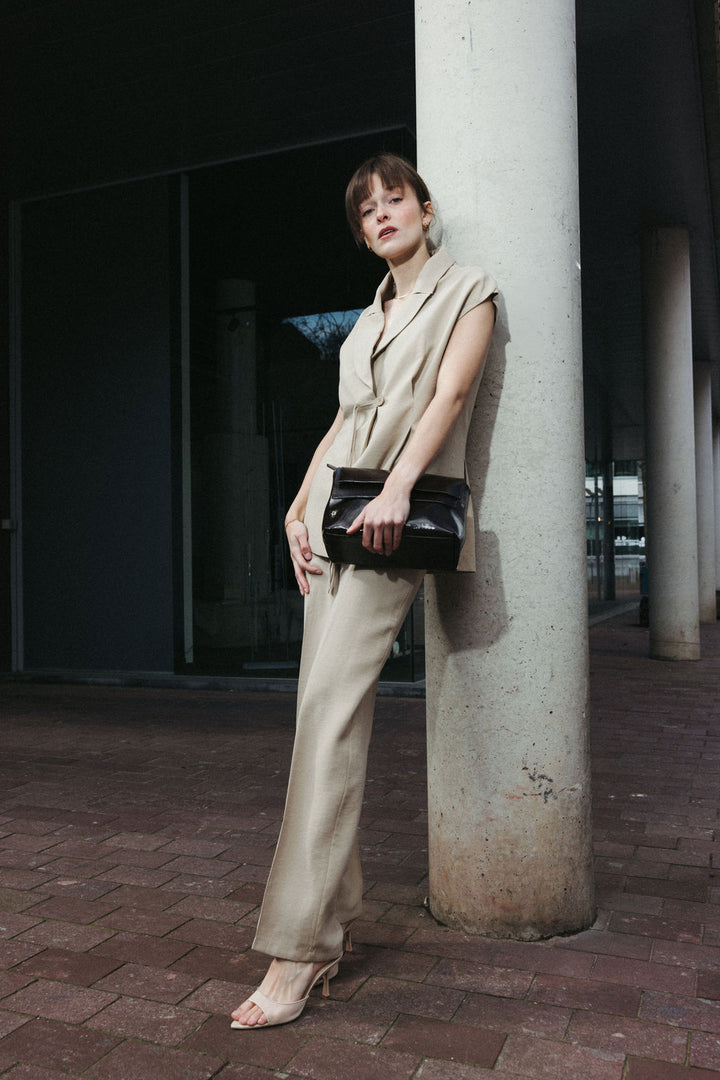 Elegant Gilet Set – Beige