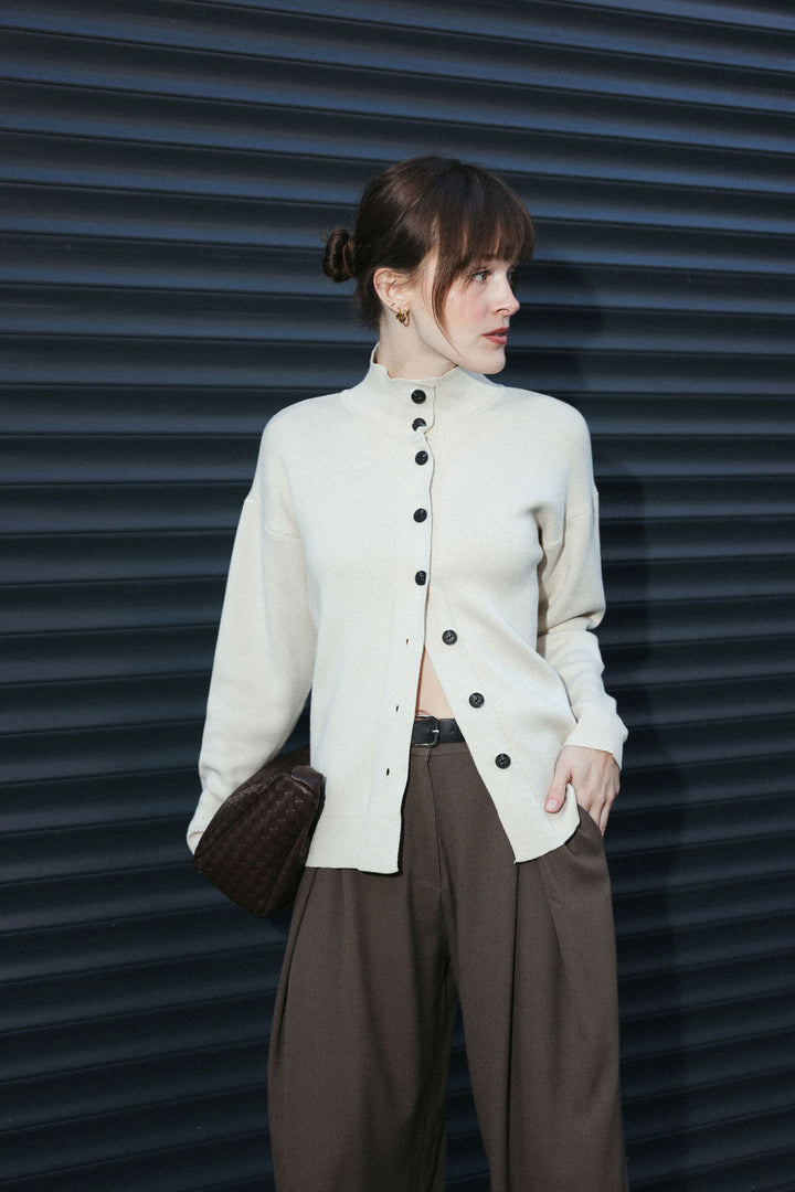 Button Cardigan – Ecru