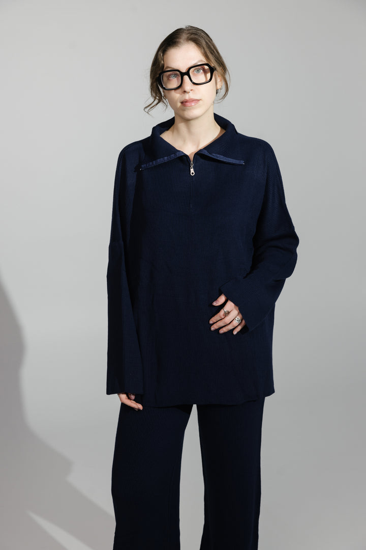 Comfortable Two-Piece Set – Navy