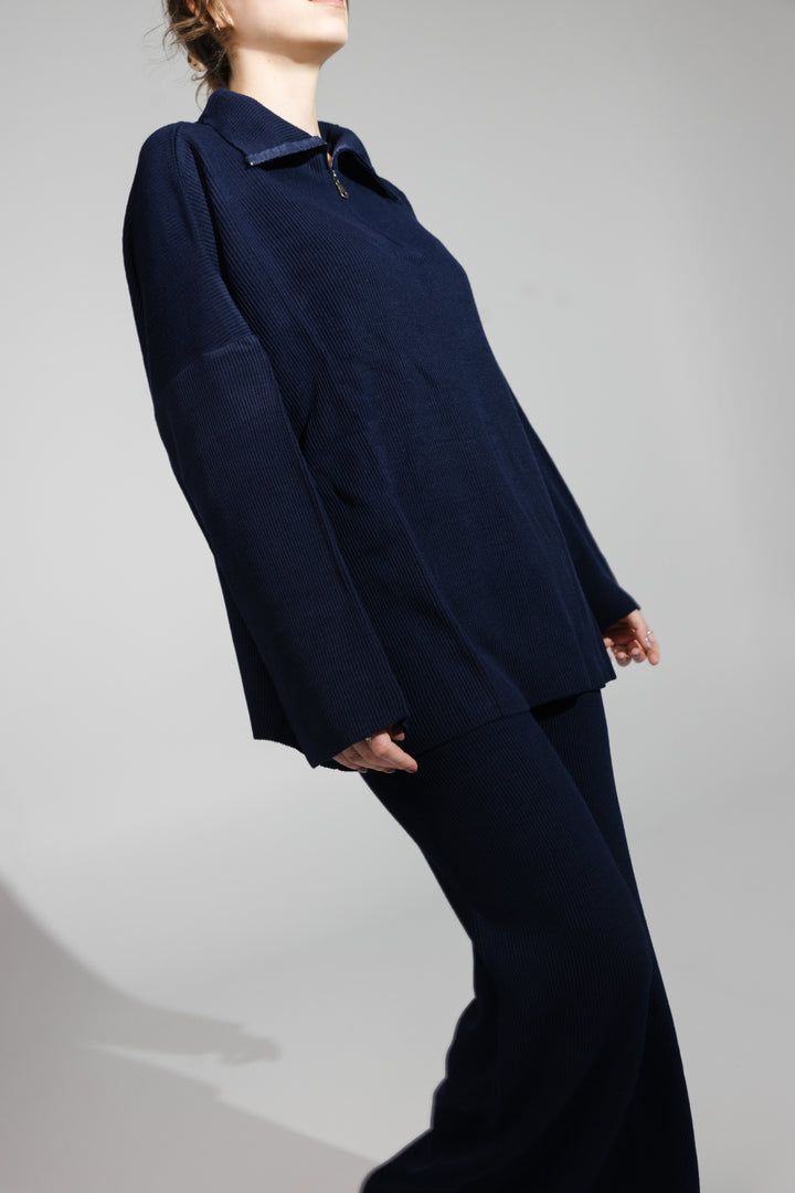 Comfortable Two-Piece Set – Navy