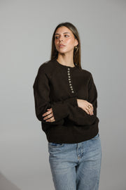 Soft Knitted Sweater with Button Detail
