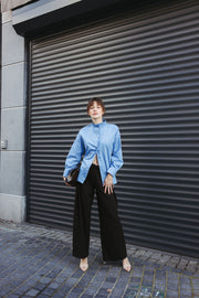 Pleated Belted Trousers – Dark Brown