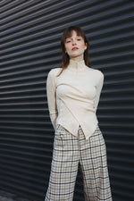 Load image into Gallery viewer, Asymmetric Cardigan with Stand Collar