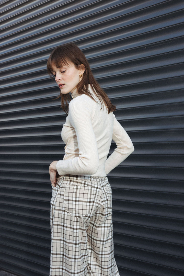 Asymmetric Cardigan with Stand Collar