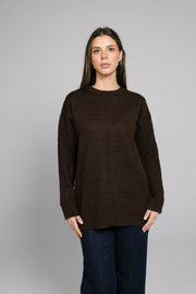 Brown Crew Neck Knitwear