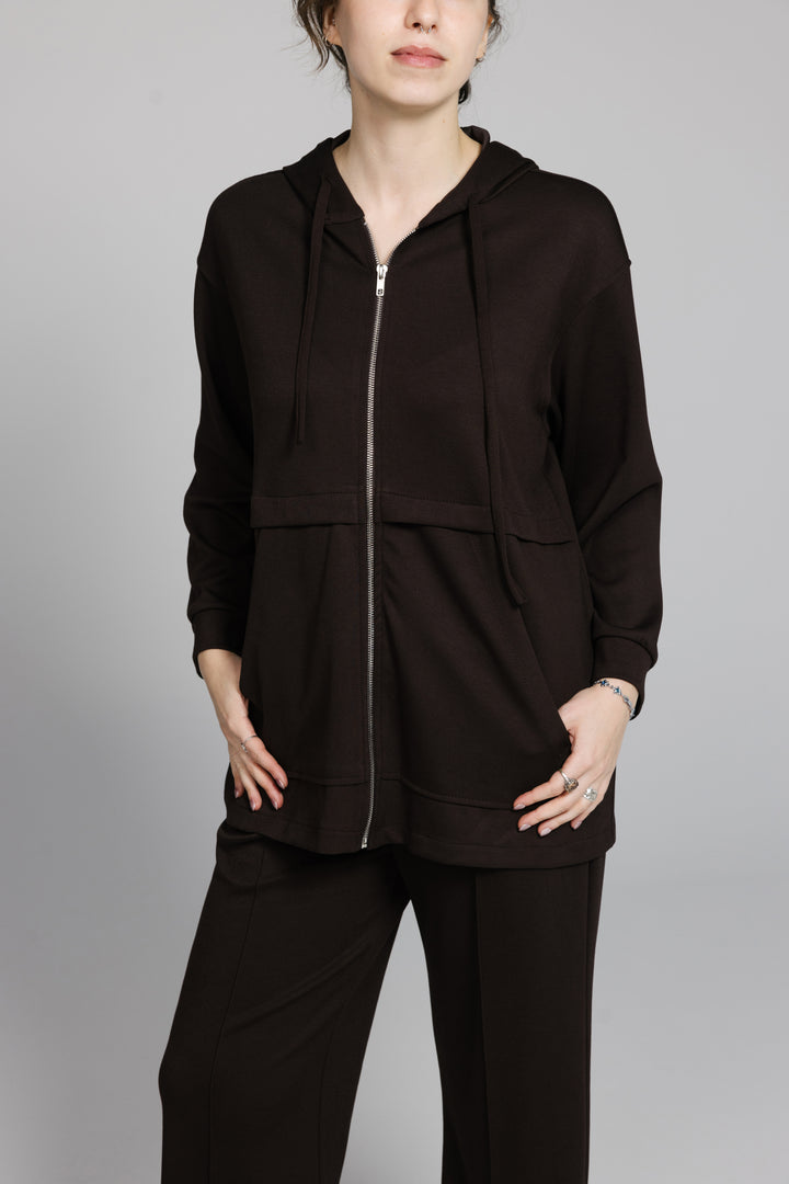 Zipped Lounge Set - Brown