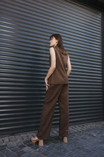 Load image into Gallery viewer, Tailored Straight-Leg Trousers – Brown