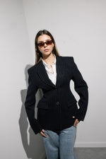 Load image into Gallery viewer, Tailored Pinstripe Wool Blazer