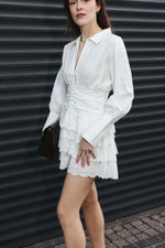 Load image into Gallery viewer, Lace Detail Mini Dress – White
