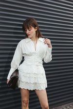 Load image into Gallery viewer, Lace Detail Mini Dress – White